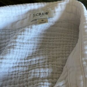 J. Crew White Waffle Weave Top
